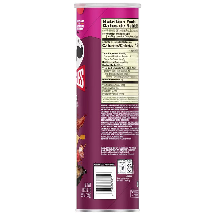Pringles BBQ Flavored Potato Crisps - 5.5 oz - 14 Pack