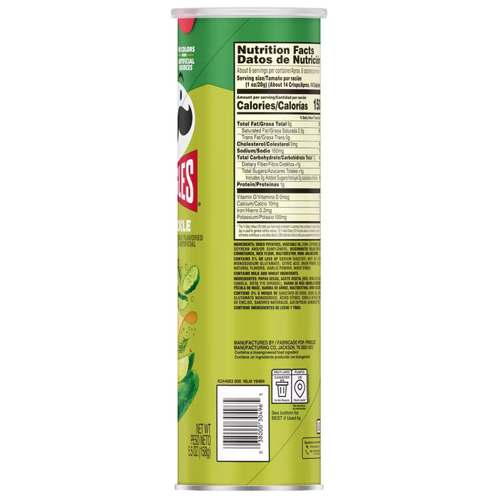 Pringles Dill Pickle Flavored Potato Crisps - 5.5 oz - 14 Pack