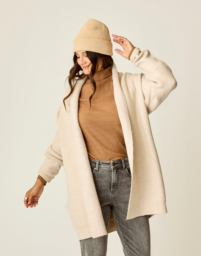 Priya Topper: Oatmeal Heather