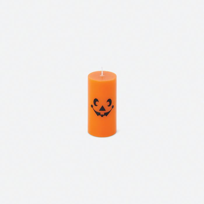 Pumpkin Face Pillar Candle