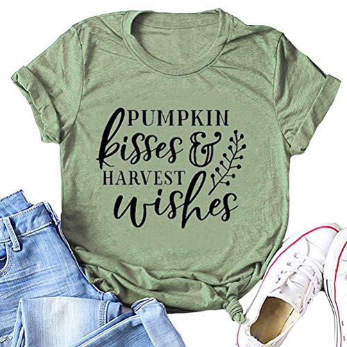 Pumpkin Kisses and Harvest Wishes Women T-Shirt