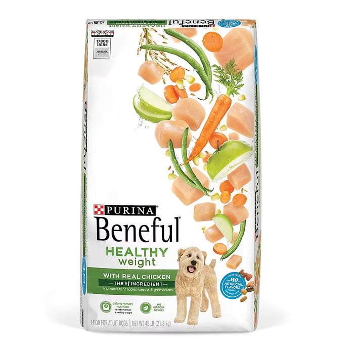 Purina Beneful Healthy Weight Adult Dry Dog Food, Farm-Raised Chicken, 48 lb