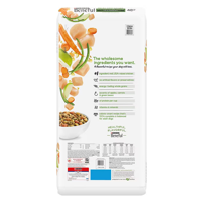 Purina Beneful Healthy Weight Adult Dry Dog Food, Farm-Raised Chicken, 48 lb
