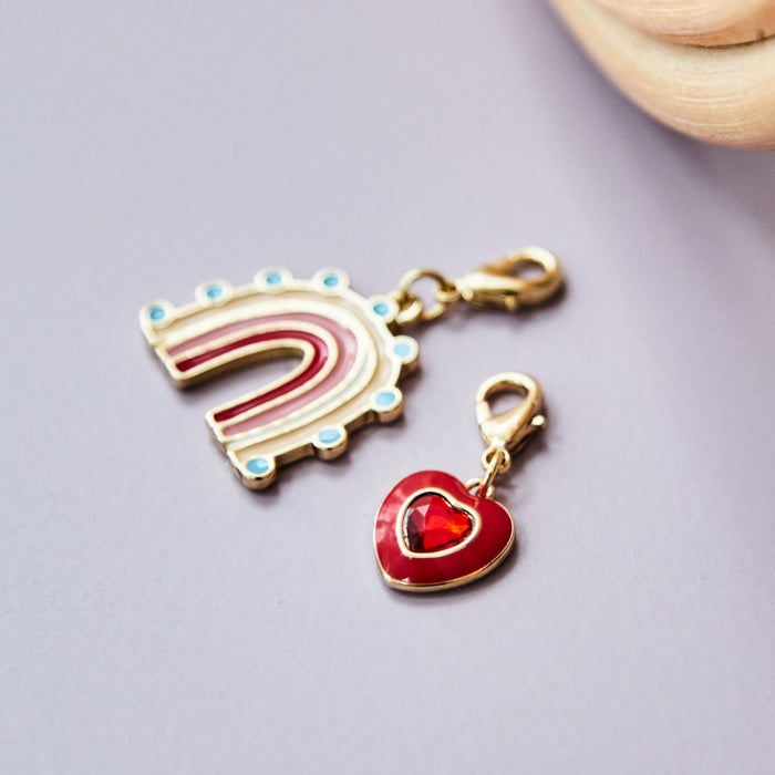 Rainbow and Heart Jewellery Charms