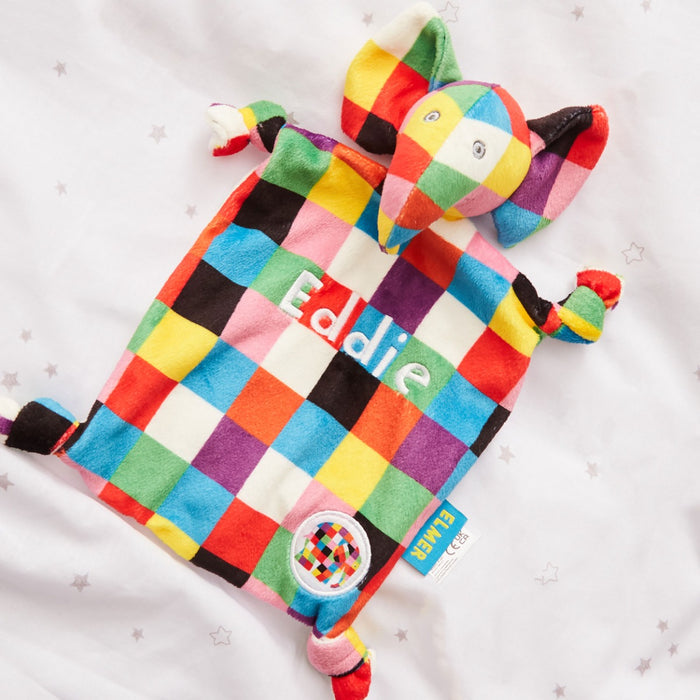 Rainbow Designs Personalised Colourful Elmer Comforter
