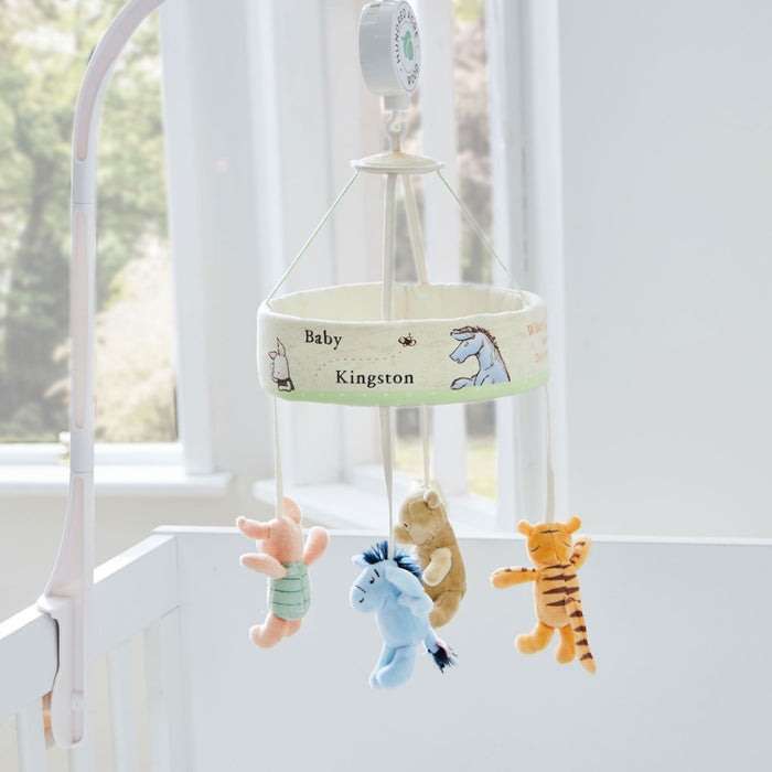 Rainbow Designs Personalised Winnie the Pooh Hundred Acre Wood Lullaby Mobile