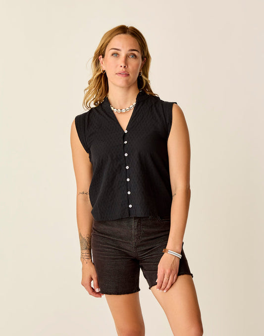 Reagan Top: Black Texture - FINAL SALE