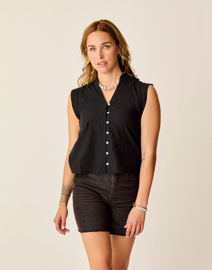 Reagan Top: Black Texture - FINAL SALE