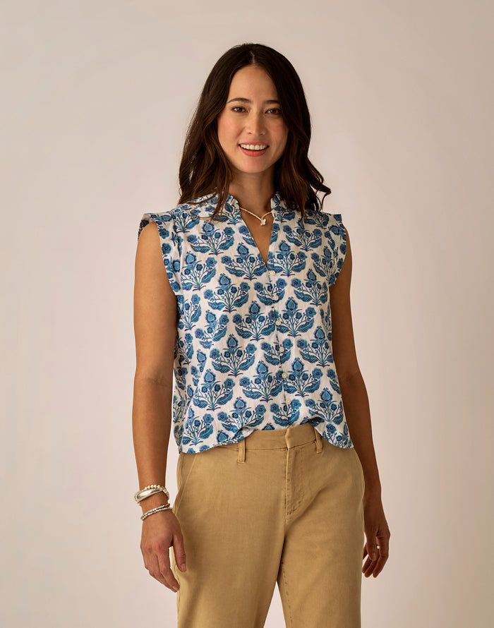 Reagan Top: Folk Floral