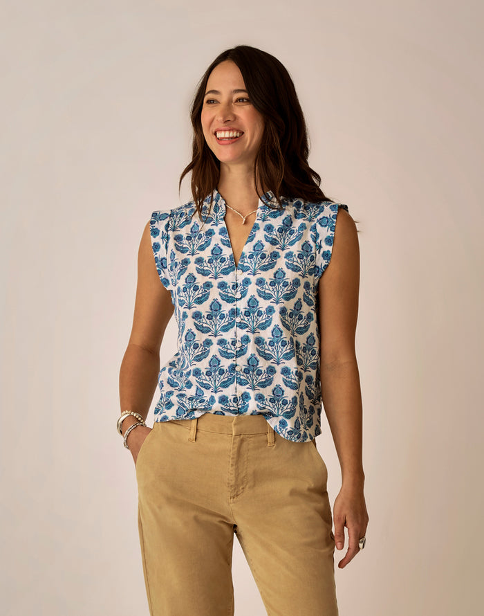 Reagan Top: Folk Floral