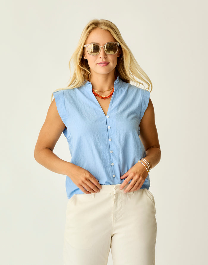 Reagan Top: Sky Blue - FINAL SALE