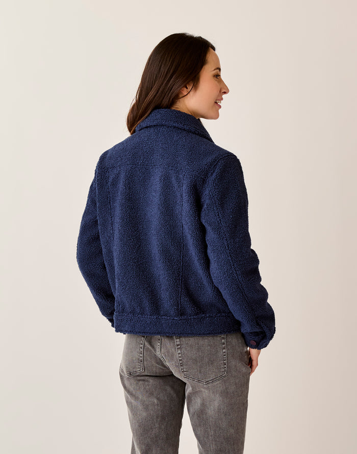 Rhea Boucle Trucker: Navy