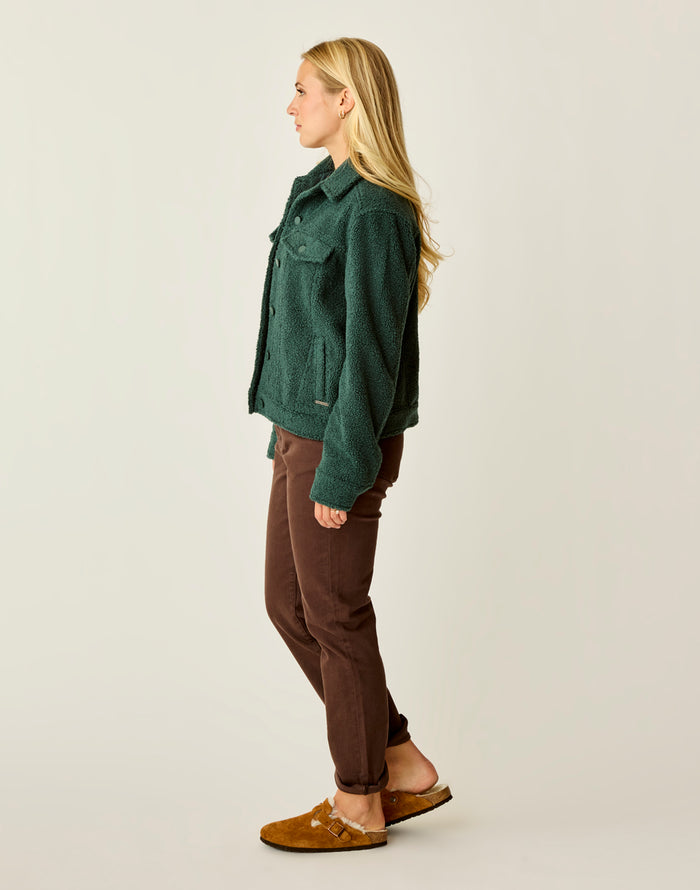 Rhea Boucle Trucker: Pine