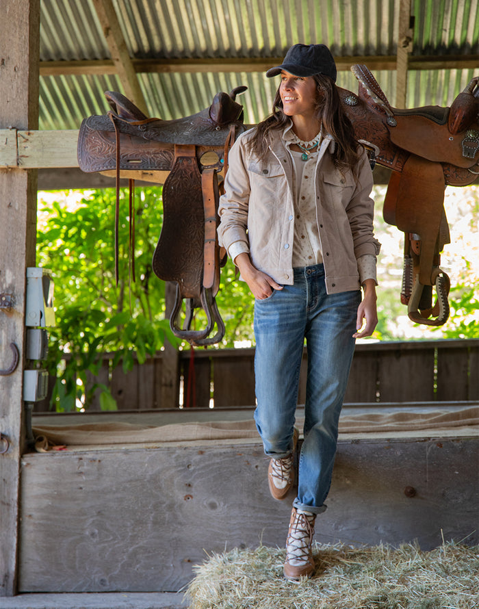 Rhea Buttercord Jacket: Cement - FINAL SALE
