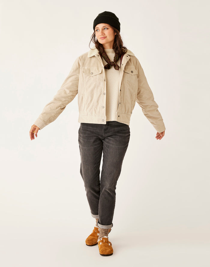 Rhea Buttercord Jacket: Cement - FINAL SALE