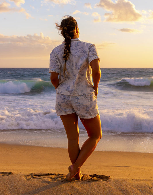 Rhett Linen Short: Birch Scenic - FINAL SALE