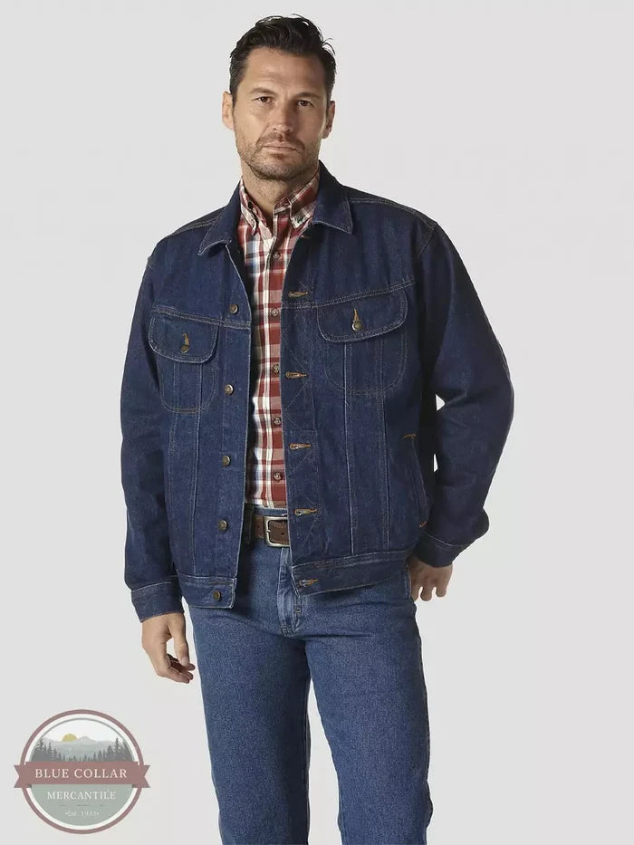 Wrangler RJK30AN Rugged Wear® Denim Jacket in Antique Indigo Front View