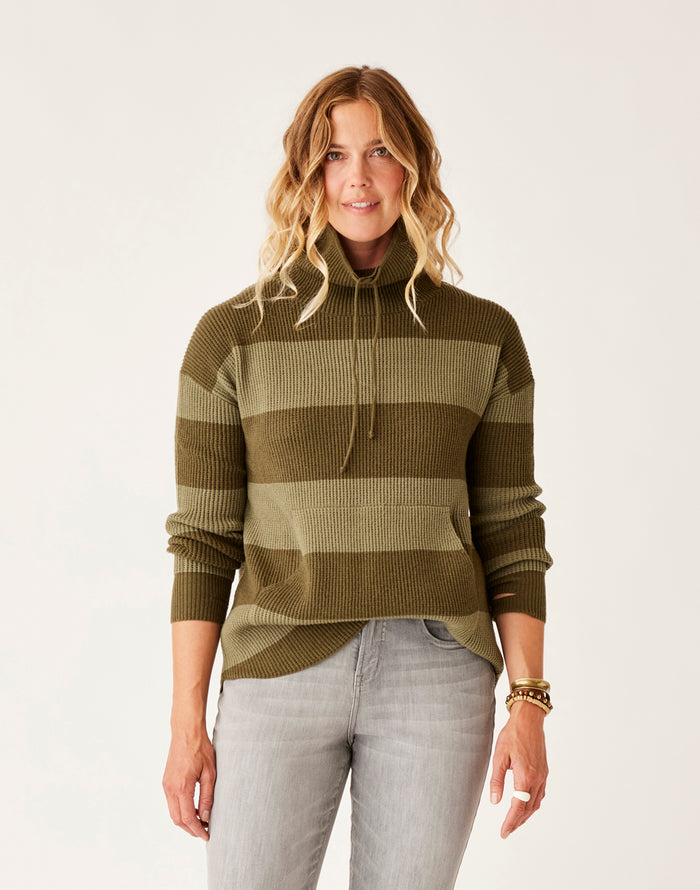 Rockvale Sweater: Lt. Fir Stripe - FINAL SALE