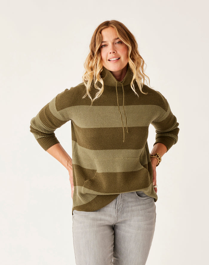 Rockvale Sweater: Lt. Fir Stripe - FINAL SALE