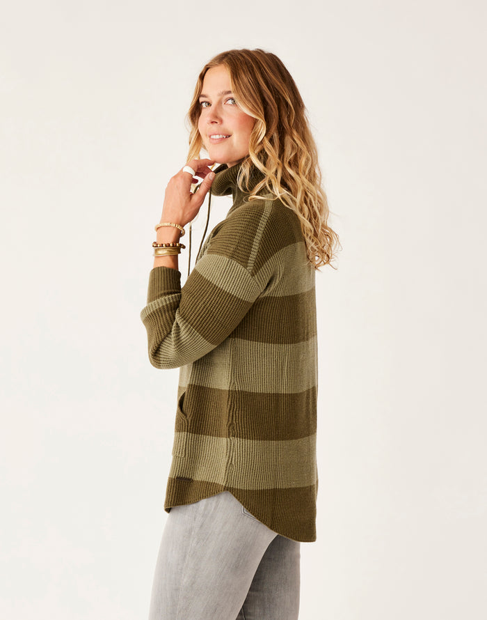 Rockvale Sweater: Lt. Fir Stripe - FINAL SALE