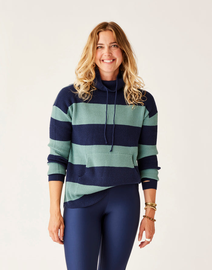 Rockvale Sweater: Lt. Forest Stripe - FINAL SALE