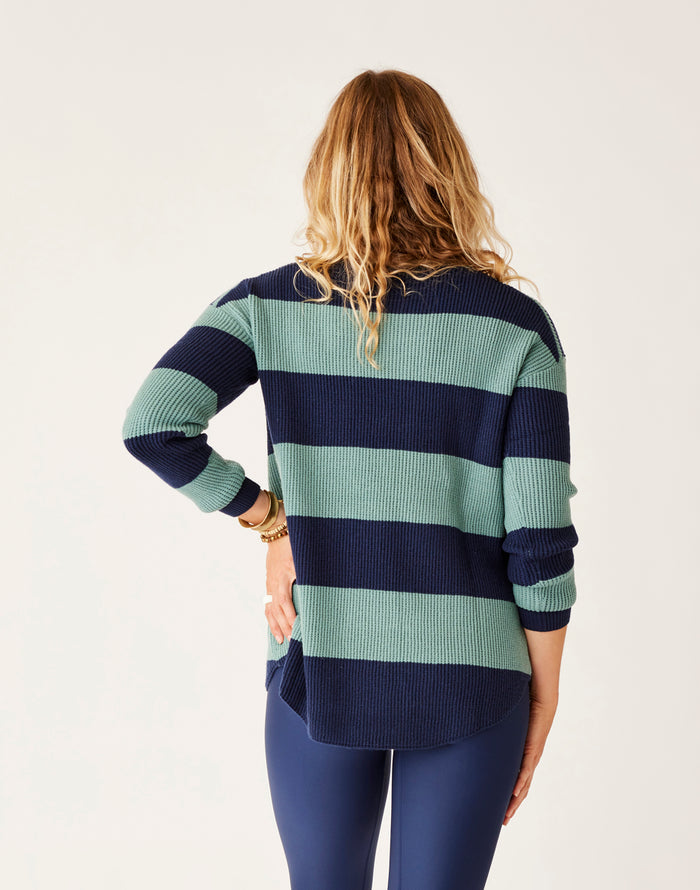 Rockvale Sweater: Lt. Forest Stripe - FINAL SALE
