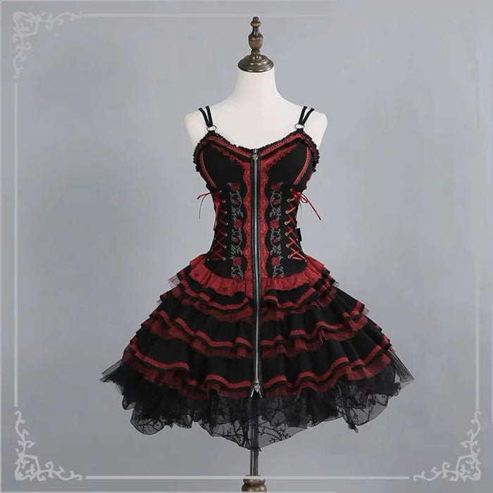 Black Red Dress / One size fits 82-150lbs
