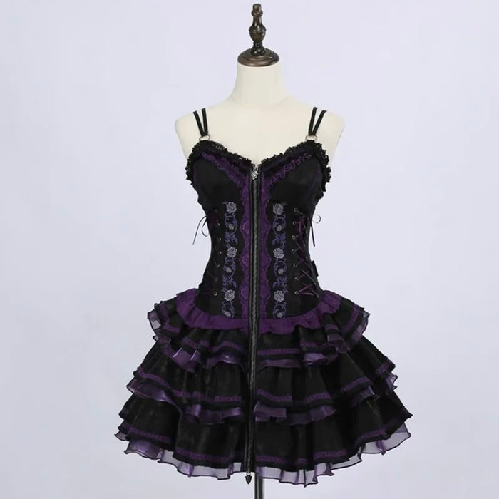 Black Purple Dress / One size fits 82-150lbs