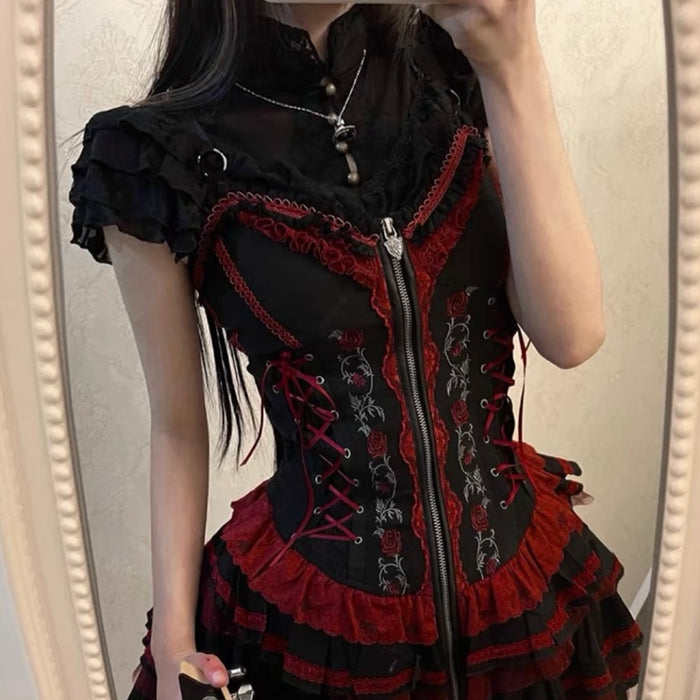 Black Red Dress+Black Underlayer / One size fits 82-150lbs