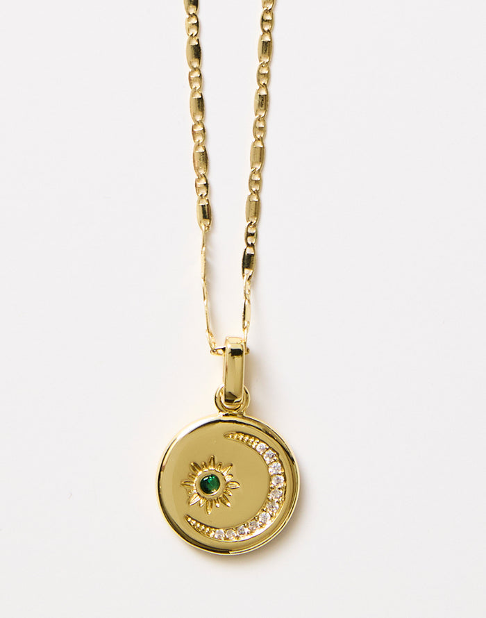 Rose Moon Necklace: Gold