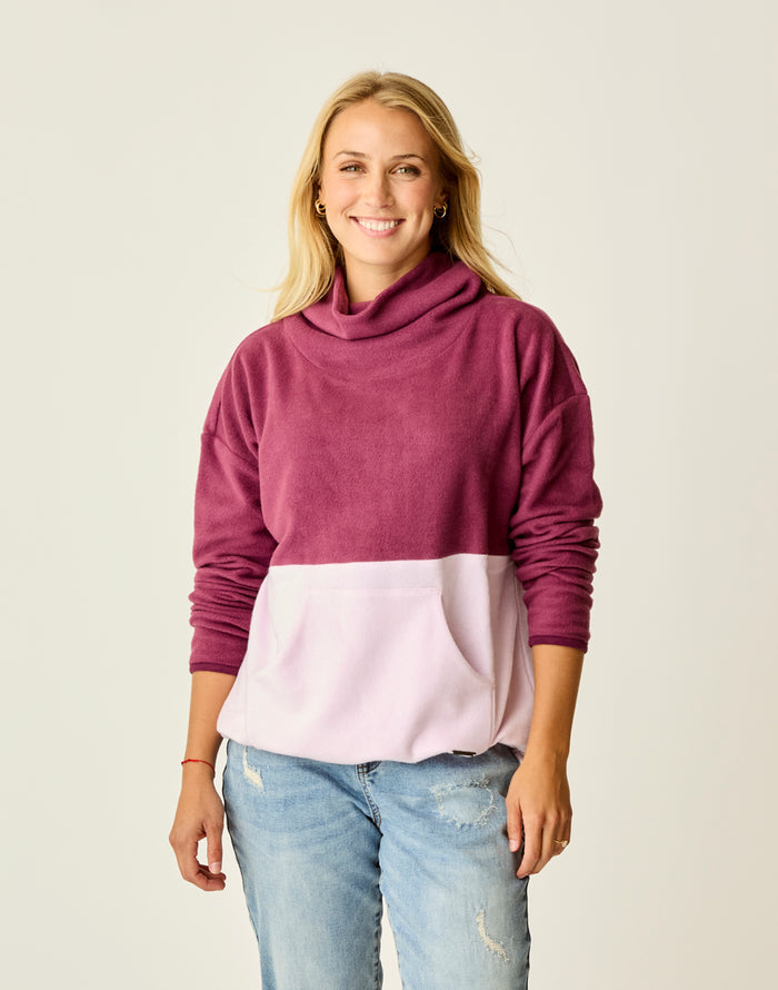 Rowayton Colorblock Cowl: Nirvana w Soft Lilac - FINAL SALE