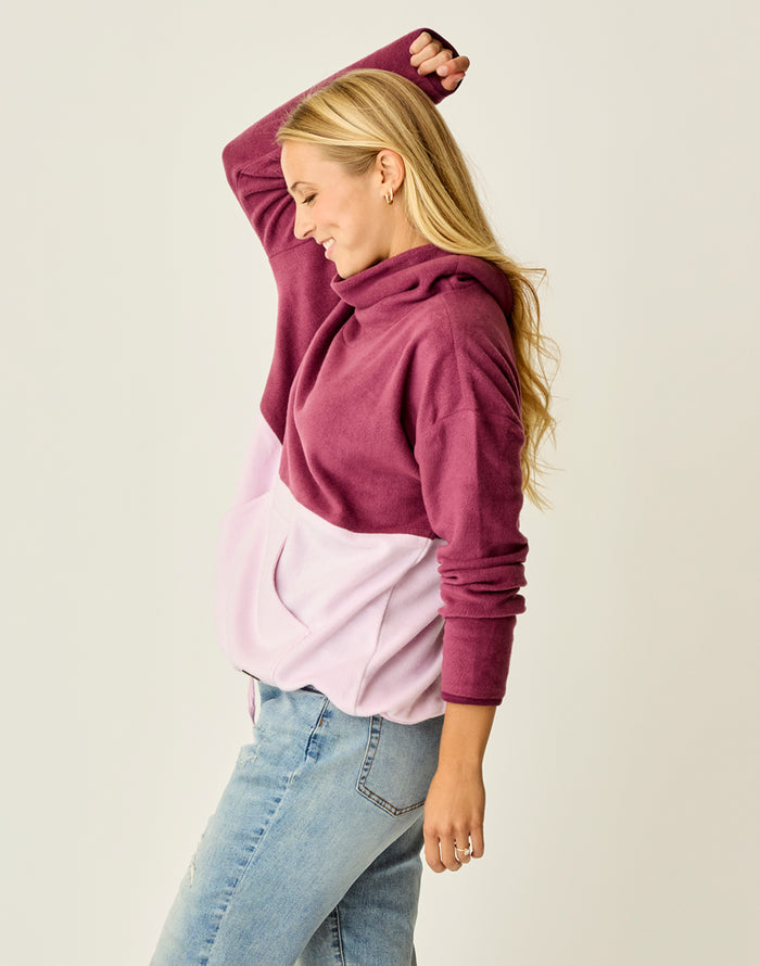 Rowayton Colorblock Cowl: Nirvana w Soft Lilac - FINAL SALE