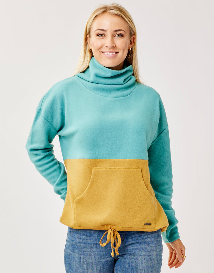 Rowayton Colorblock Cowl: Wave w. Wood