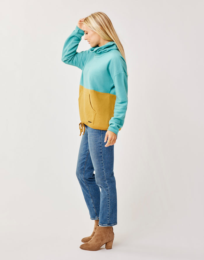 Rowayton Colorblock Cowl: Wave w. Wood