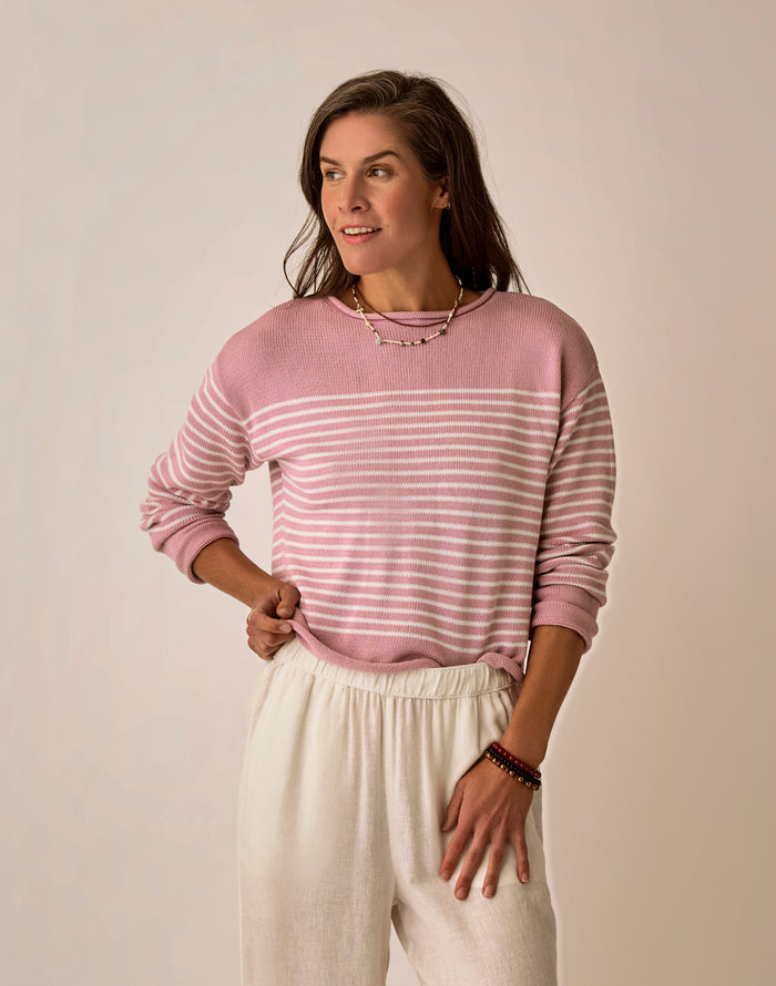 Rue Sweater: Lt. Dusk Stripe