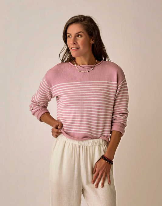 Rue Sweater: Lt. Dusk Stripe