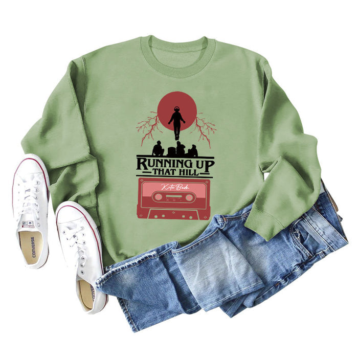 Olive green sweater (black word color picture) / S