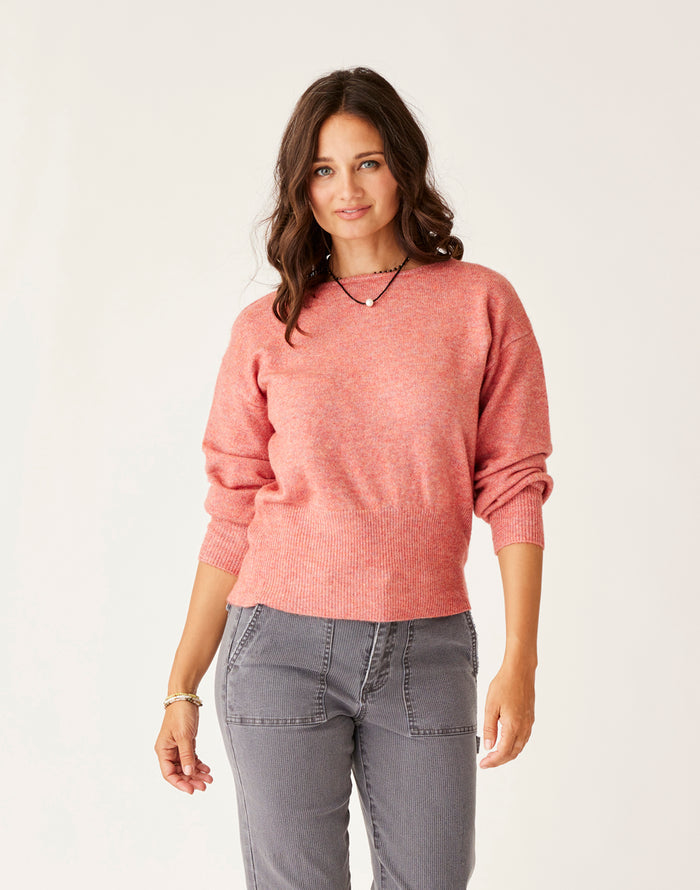 Ruth Reversible Fuzzy Sweater: Henna Heather - FINAL SALE