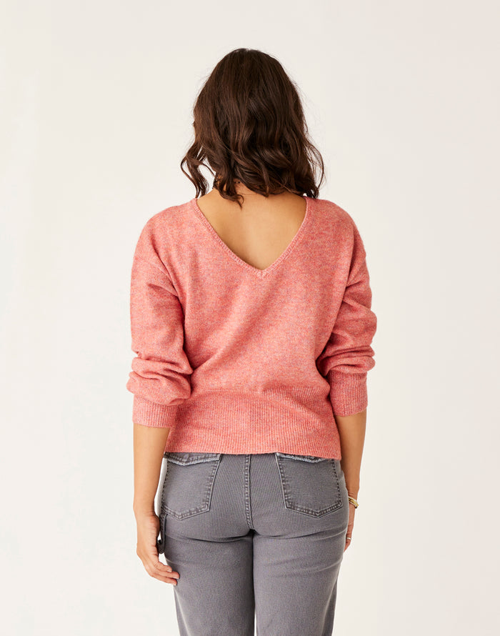 Ruth Reversible Fuzzy Sweater: Henna Heather - FINAL SALE