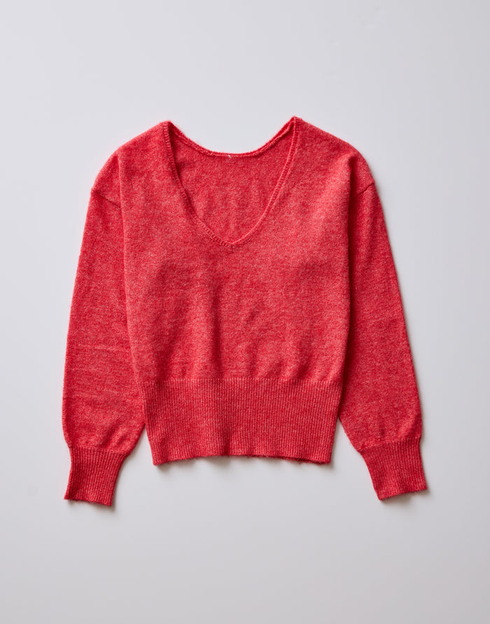 Ruth Reversible Fuzzy Sweater: Poinsettia