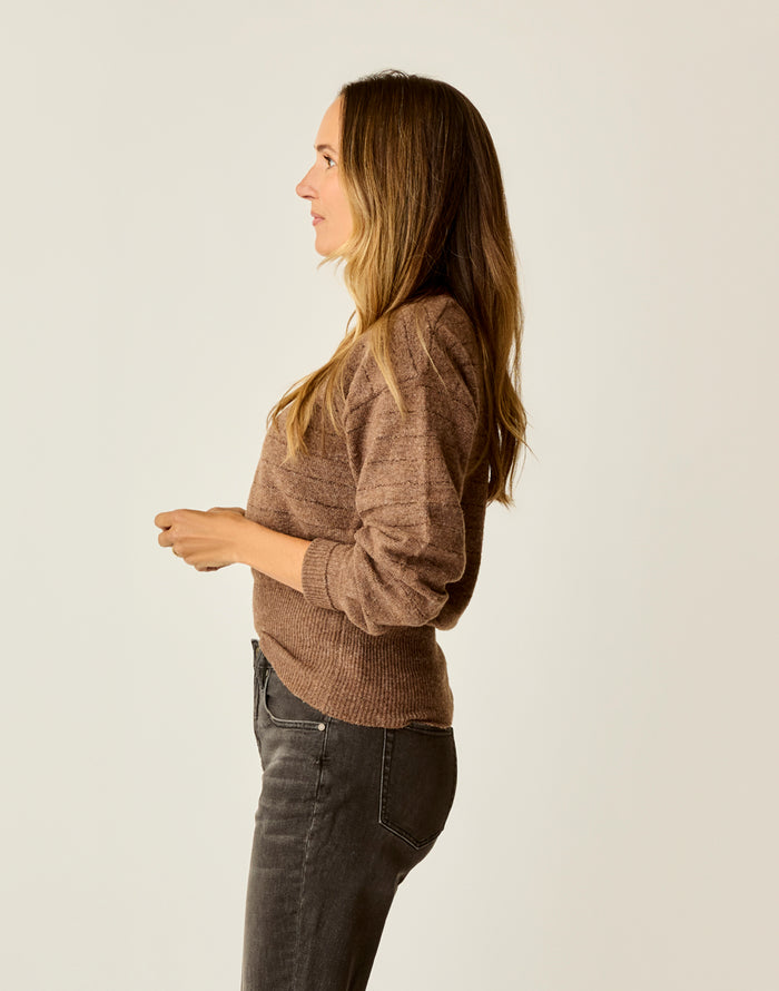 Ruth Reversible Fuzzy Sweater: Sumac Lurex