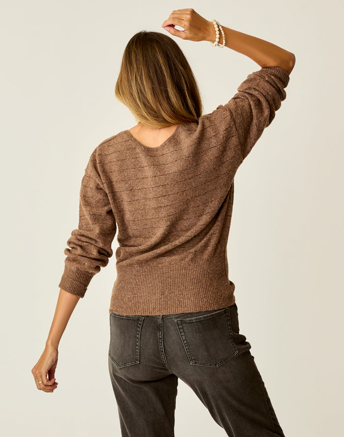 Ruth Reversible Fuzzy Sweater: Sumac Lurex