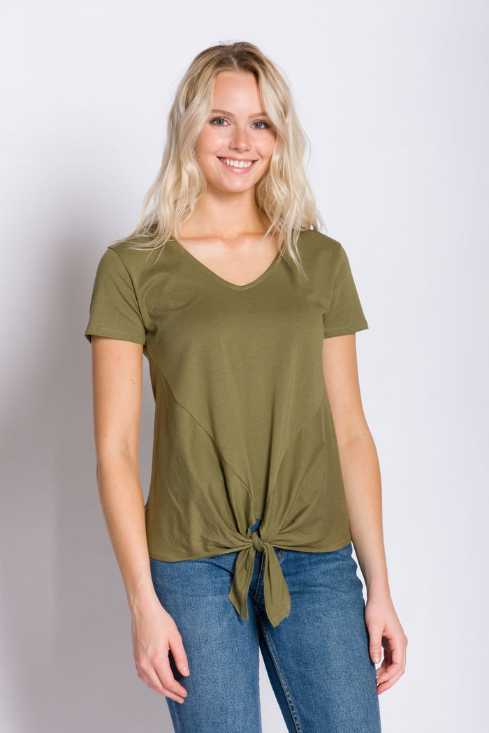 Sadie | Women's Knit Tie Bottom Shirt