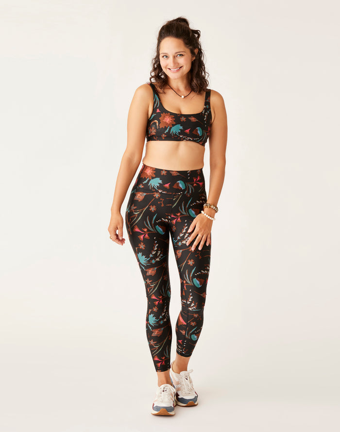 Saluda Compression Tight: Scattered Floral - FINAL SALE