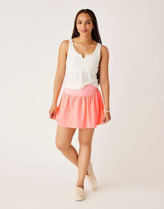 Sasha Balsa Skort: Electric Coral - FINAL SALE