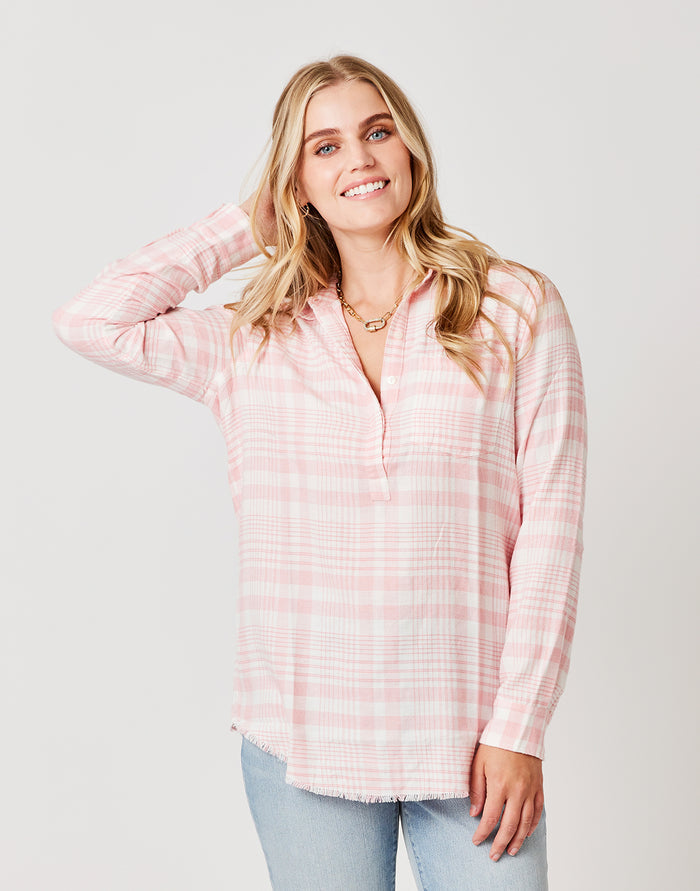 Sawyer Twill: Grapefruit Plaid - FINAL SALE