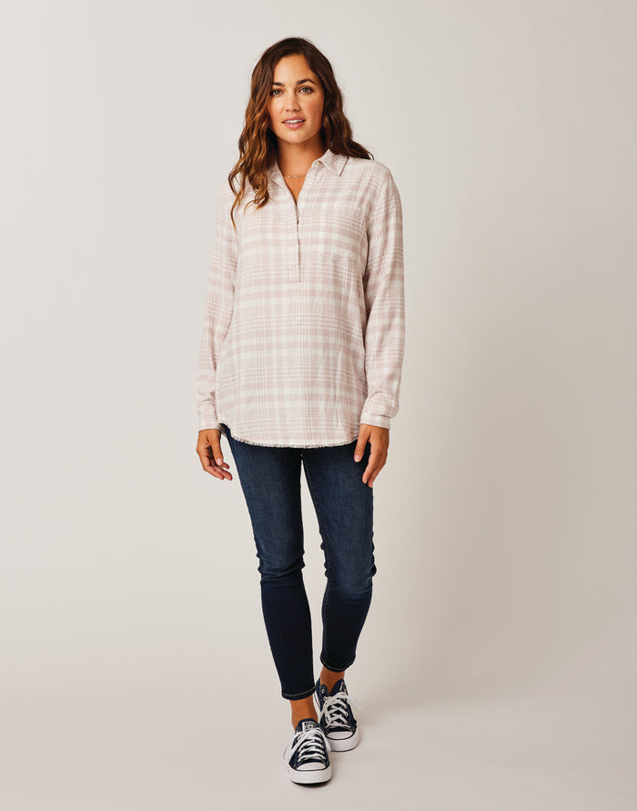 Sawyer Twill: Grapefruit Plaid - FINAL SALE