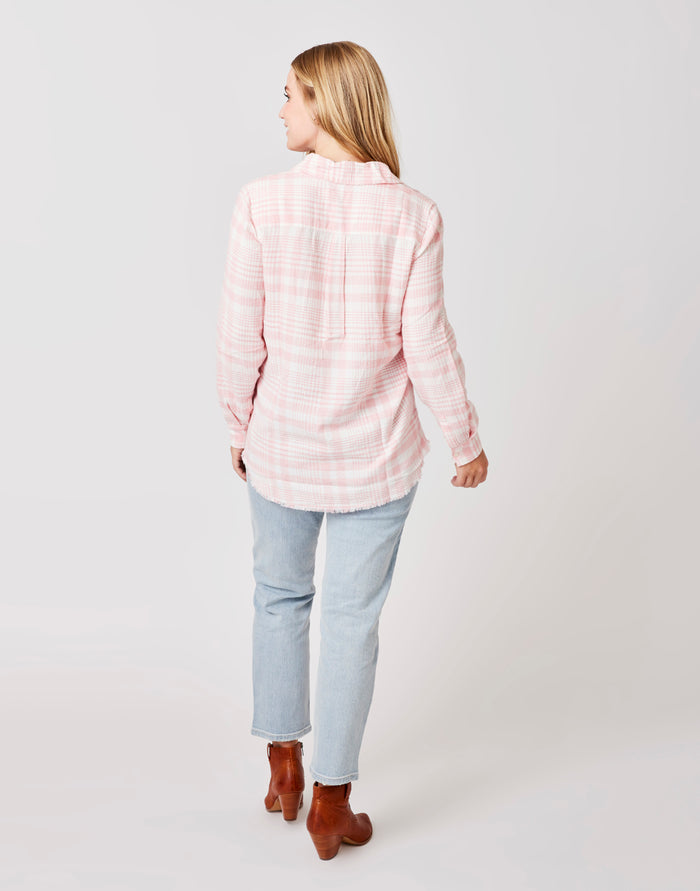 Sawyer Twill: Grapefruit Plaid - FINAL SALE