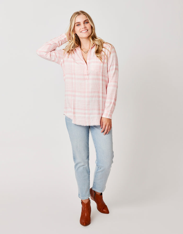 Sawyer Twill: Grapefruit Plaid - FINAL SALE