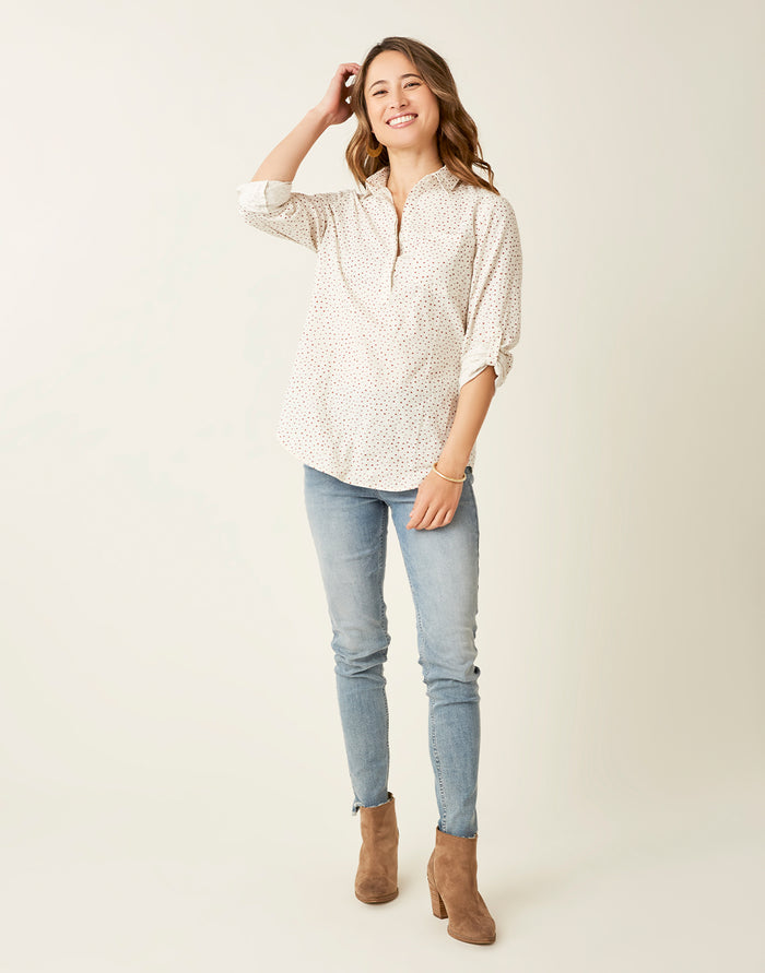 Sawyer Twill Tunic: Cloud Polka Dot - FINAL SALE
